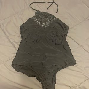 Backless black one piece swim suit!